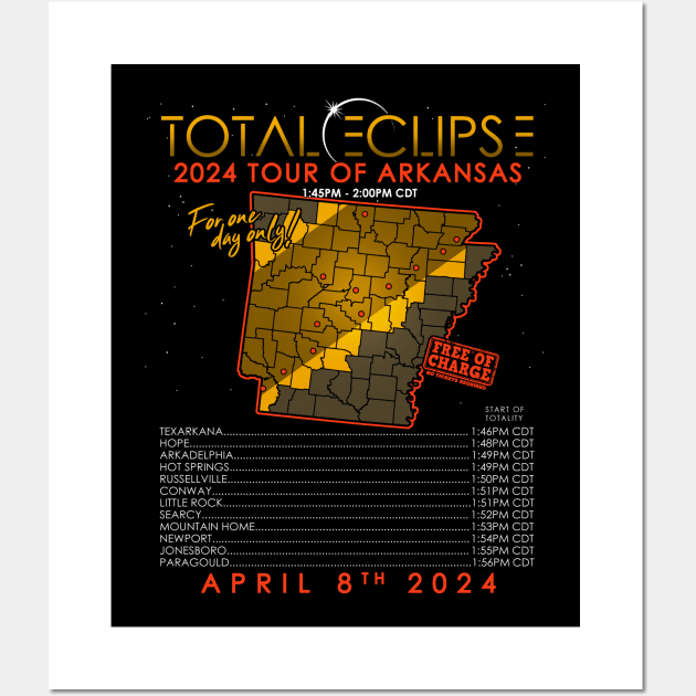 Total Solar Eclipse 2024 Tour of Arkansas Wall Art by NerdShizzle